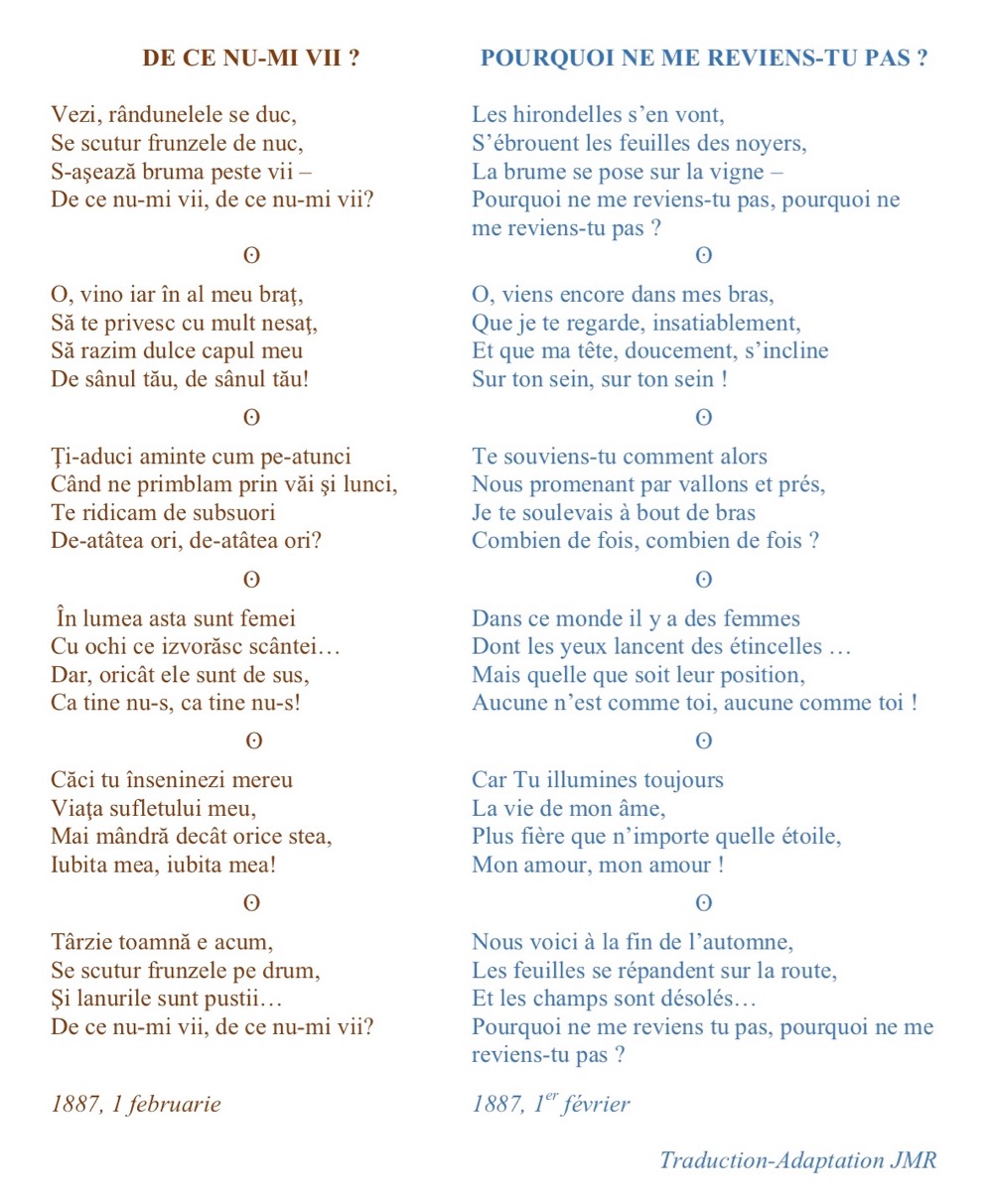 N 064 Hommage A Mihai Eminescu Www Association Iceo Fr