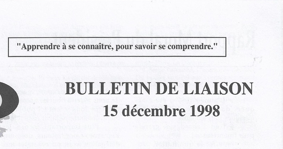 N° 284 Bulletin de liaison d’ICEO daté du 15 décembre 1998