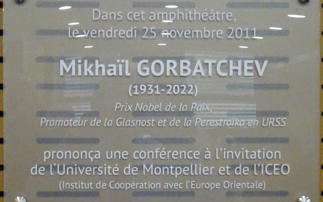 N° 460 La mémoire du président Mikhaïl GORBATCHEV honorée par la Faculté de droit de Montpellier