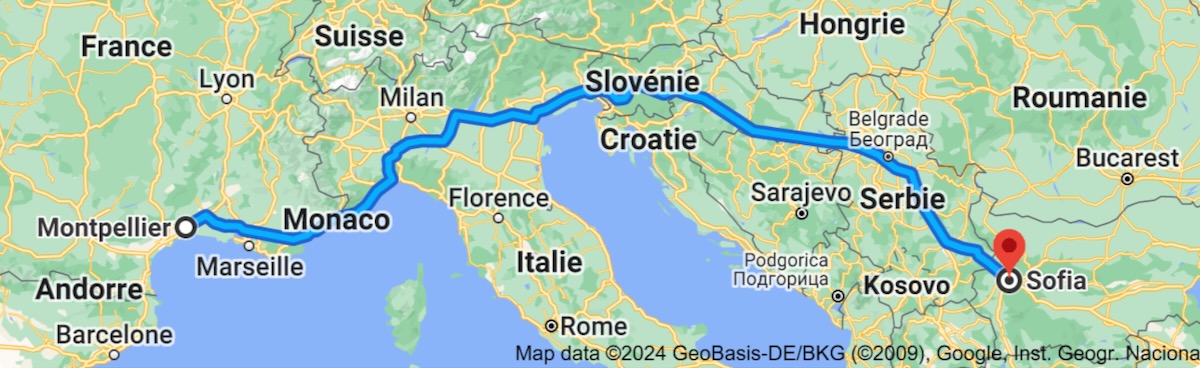 22024.03.06 Montpellier-Sofia 2039 km